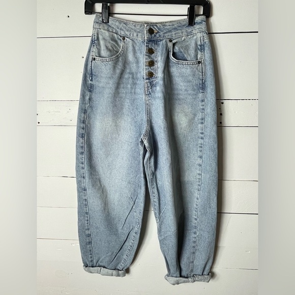 Zara Pants - ZARA Barrel Blue Jeans Size 2